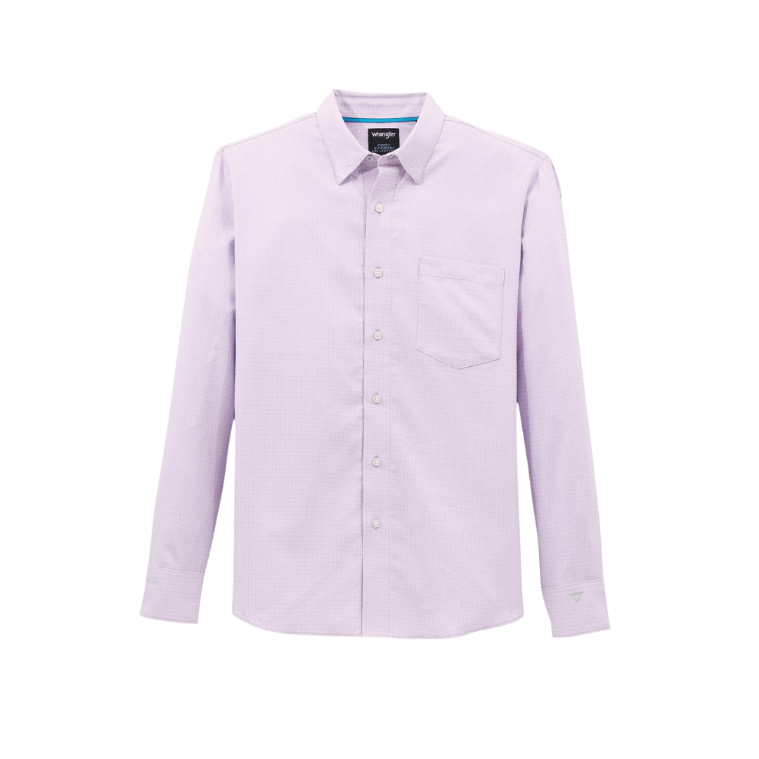 Wrangler Men's Long Sleeve Classic Fit Lilac Shirt