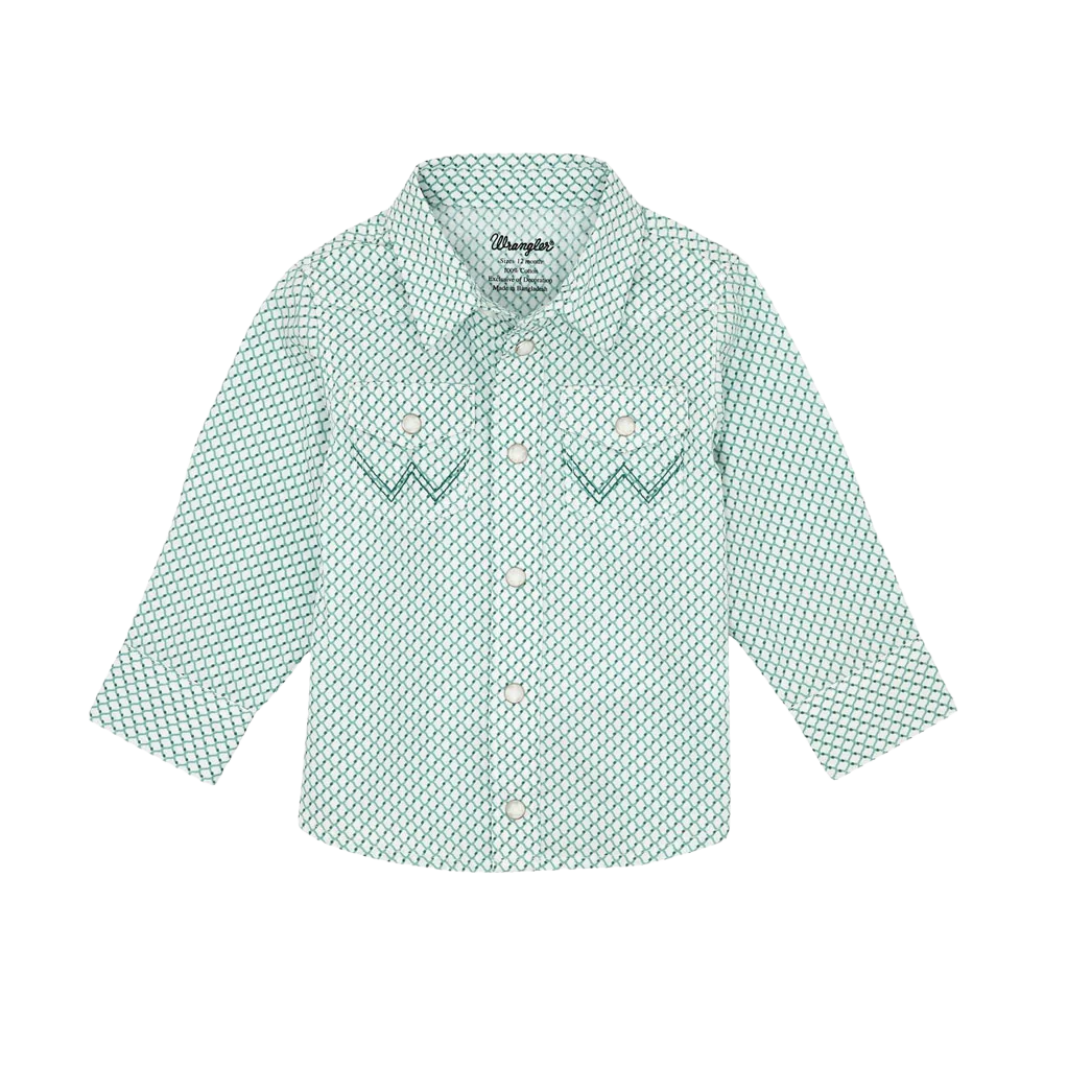 Wrangler Infant Boy's Western Snap Teal Shirt
