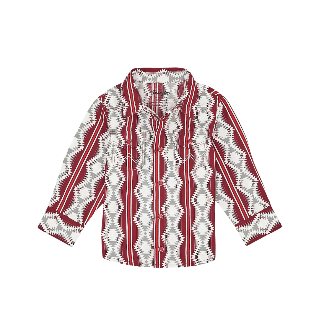 Wrangler Infant Boy's Checotah Snap Burgundy Shirt