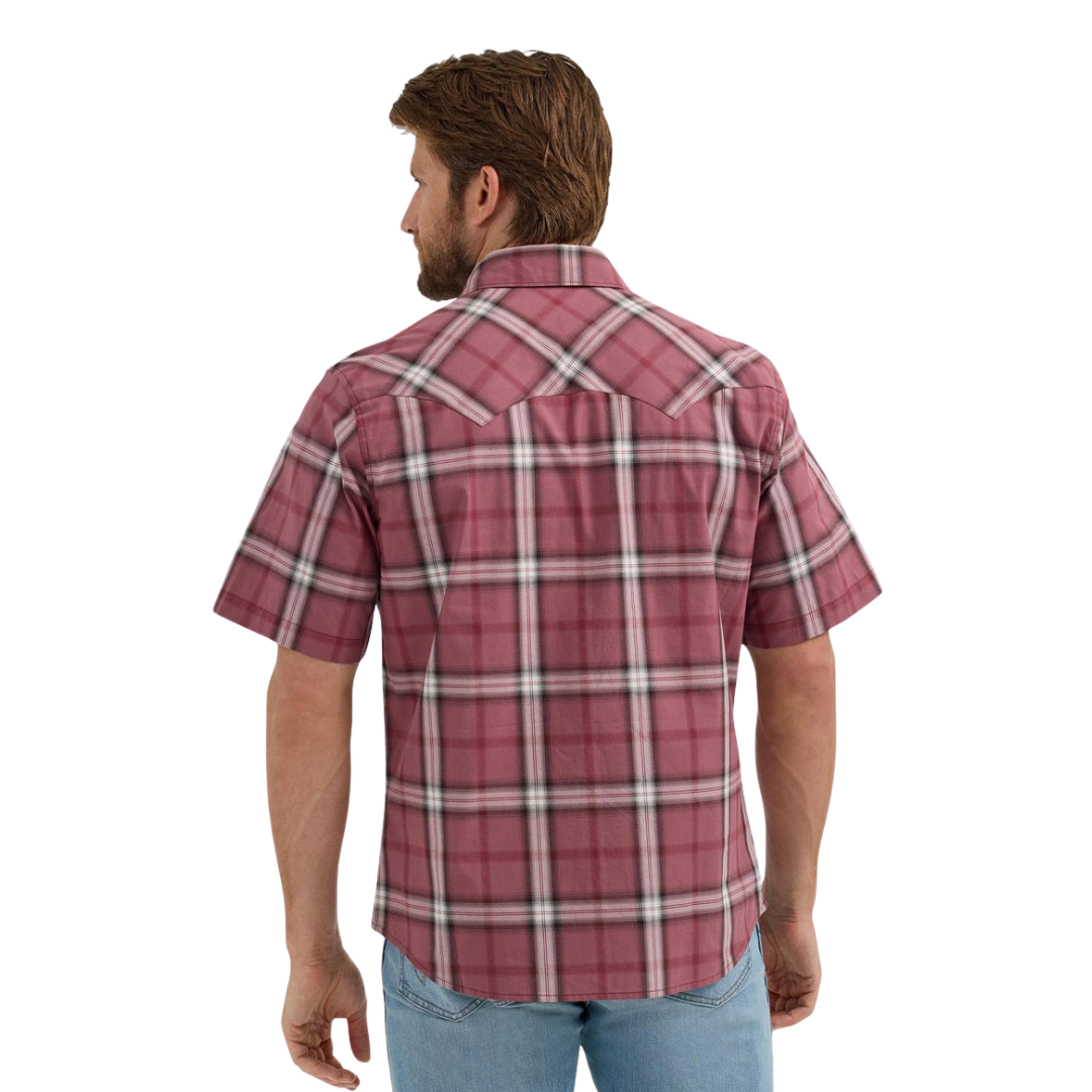 Wrangler Men's Retro Western Snap Plaid Red Shirt