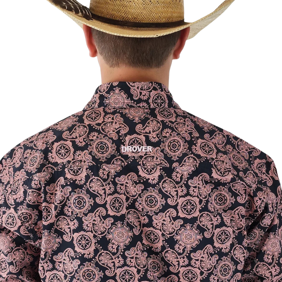 Drover Men's Button Down Cowboy Pink Shirt