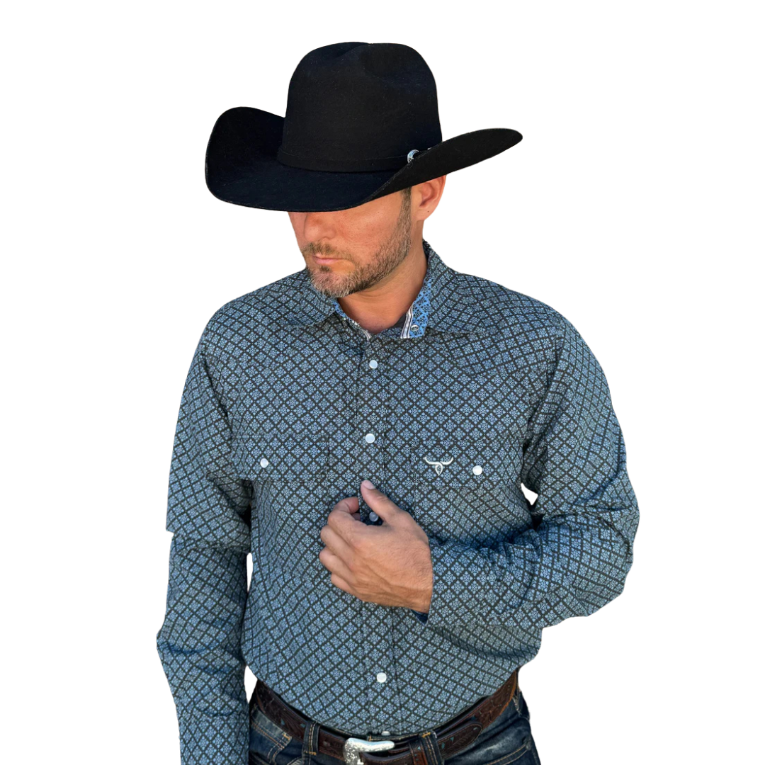Drover Men's Bandero Signature Series Pearl Slate Gray Shirt