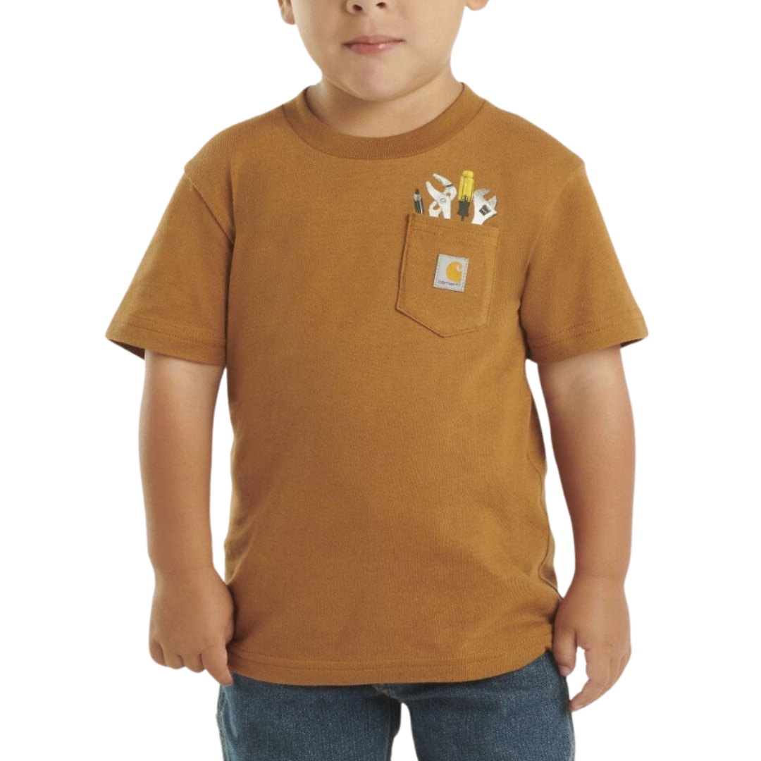 Carhartt Toddler Boy's Short Sleeve Tool Pocket Brown Shirt