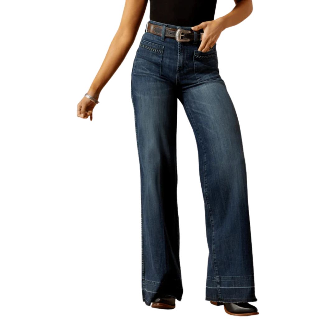 Ariat Women's Ultra High Rise Wide Leg Blue Jeans