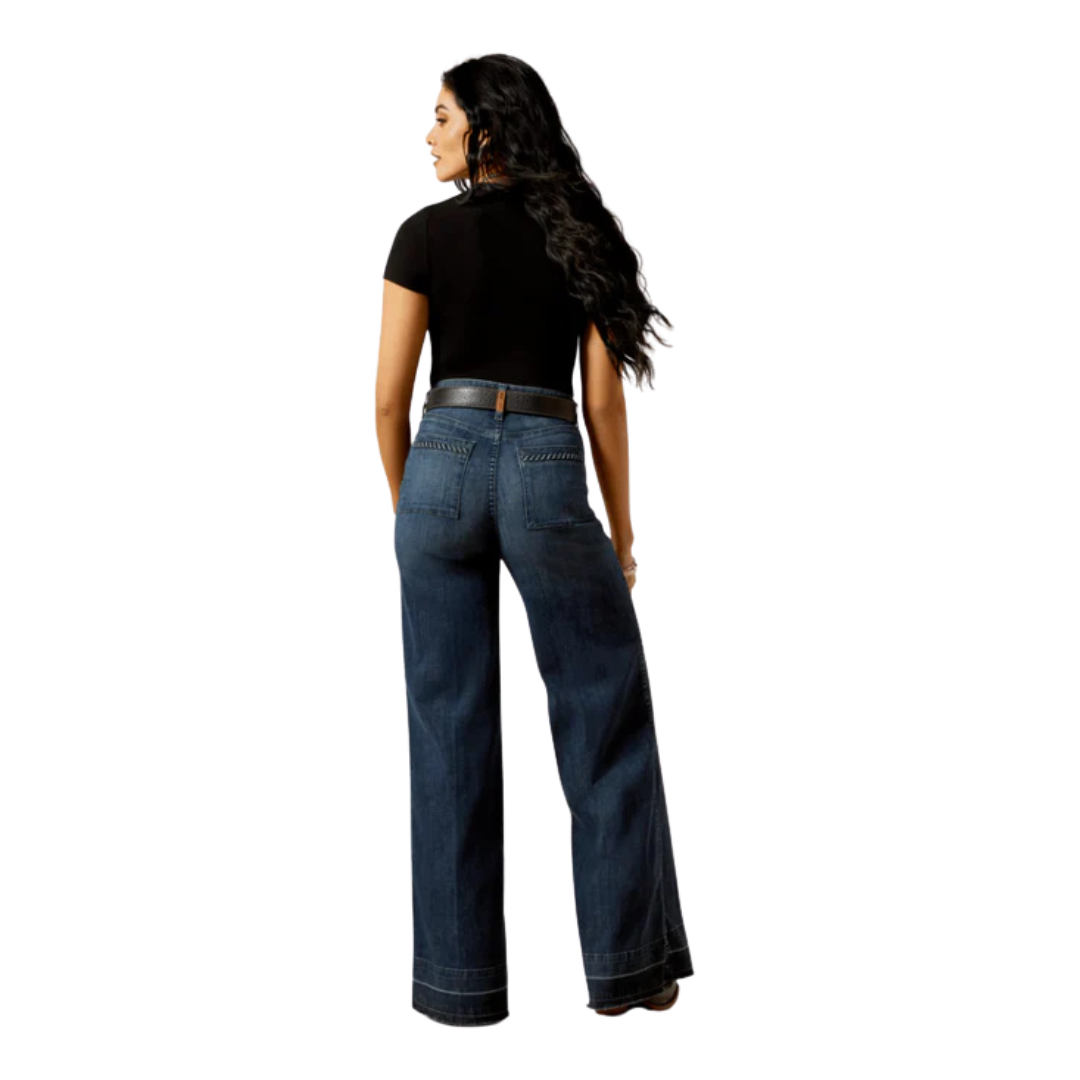 Ariat Women's Ultra High Rise Wide Leg Blue Jeans