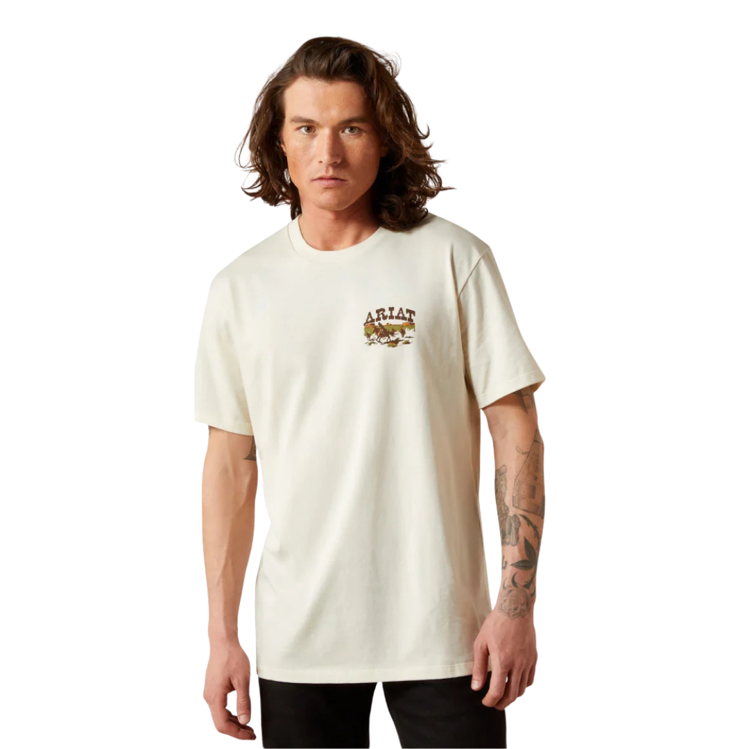 Ariat Men's Pulp Western Turtledove White Tee Shirt