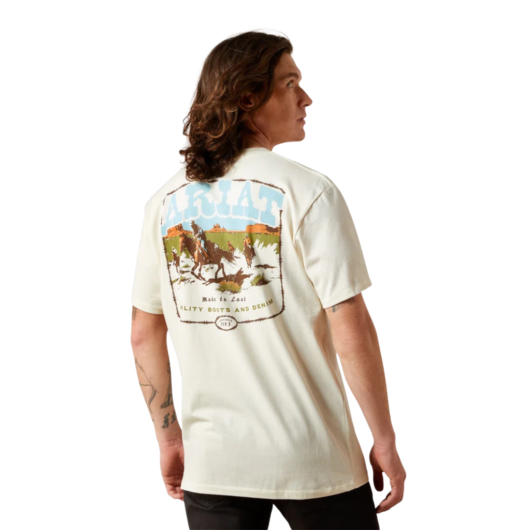 Ariat Men's Pulp Western Turtledove White Tee Shirt