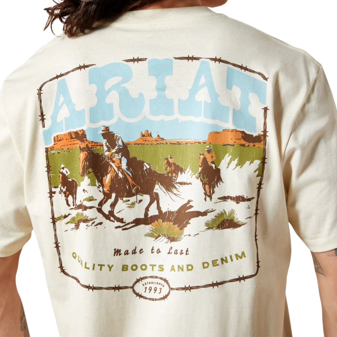 Ariat Men's Pulp Western Turtledove White Tee Shirt