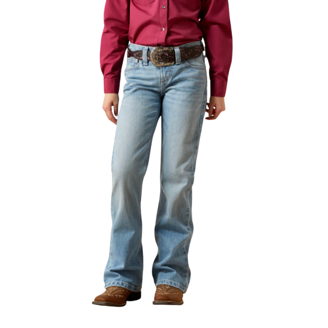 Ariat Youth Girl's Aisha Boot Cut Porto Blue Jeans