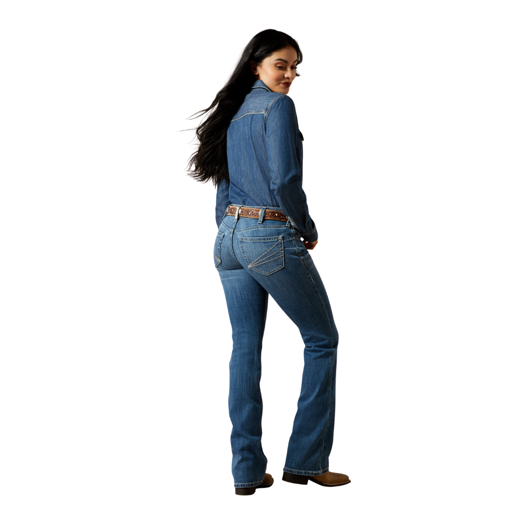 Ariat Women's Mid Rise Aisha Bootcut Blue Jeans