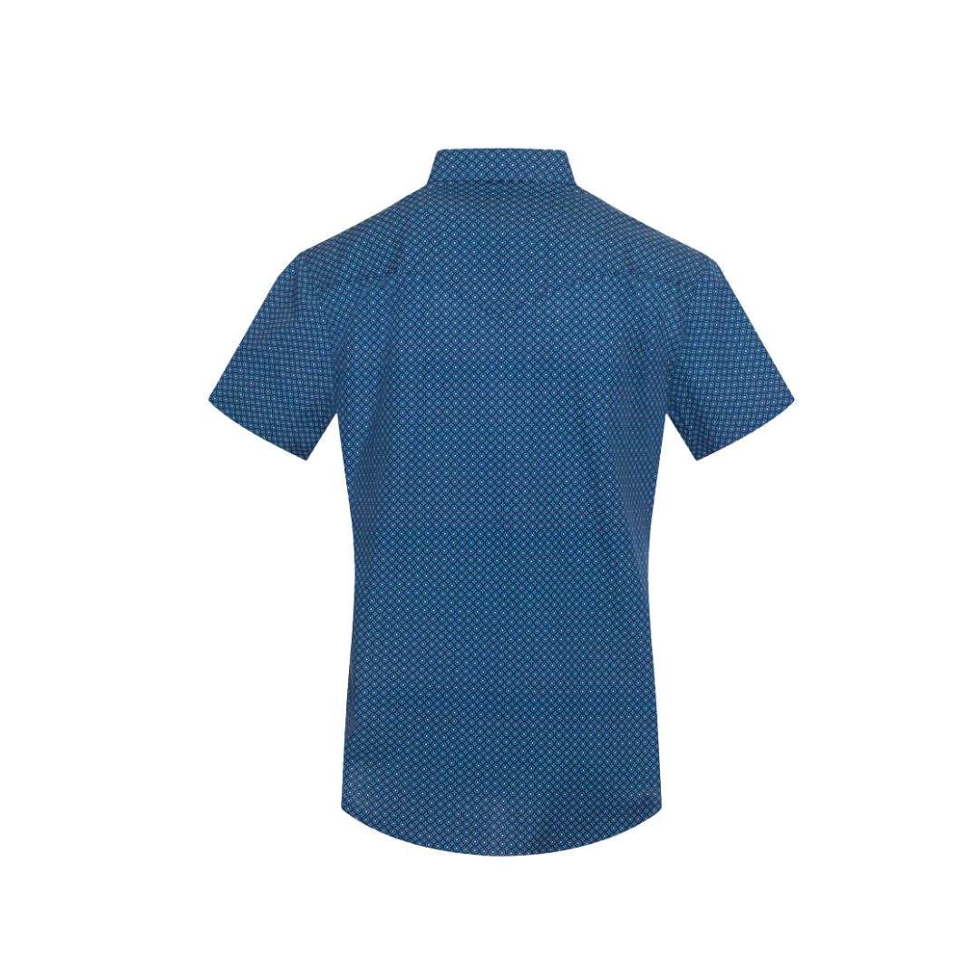 Avalon Men's Pearl Snap Blue Shirt