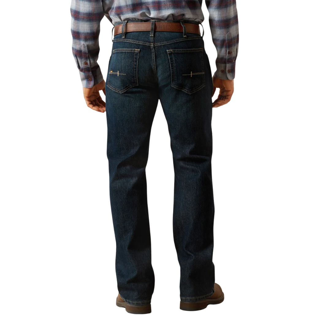 Ariat Men's Rebar Blackstone Straight Leg Blue Jeans