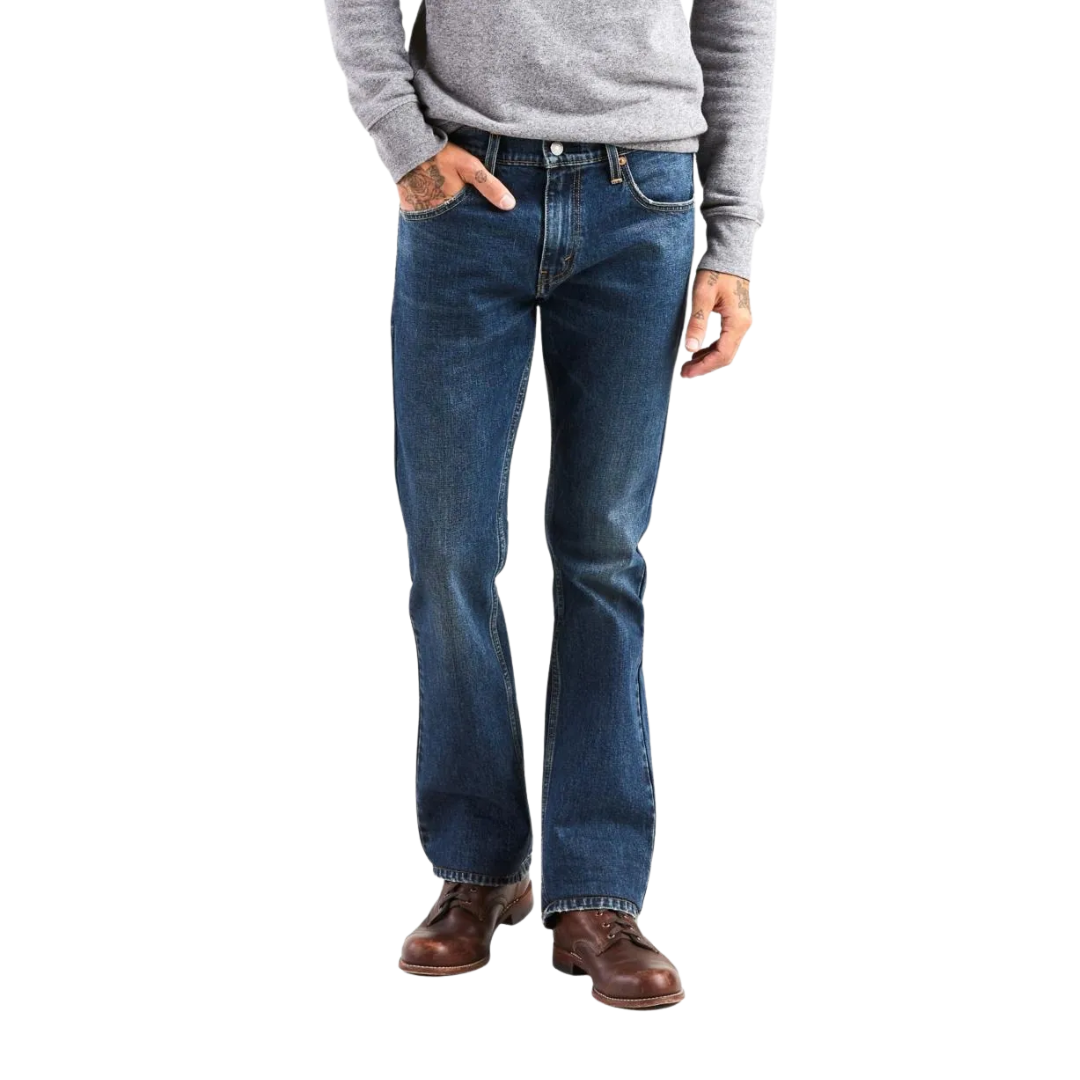 Wrangler Men's Cut Bootcut Jean Rigid Slim Navy Jeans