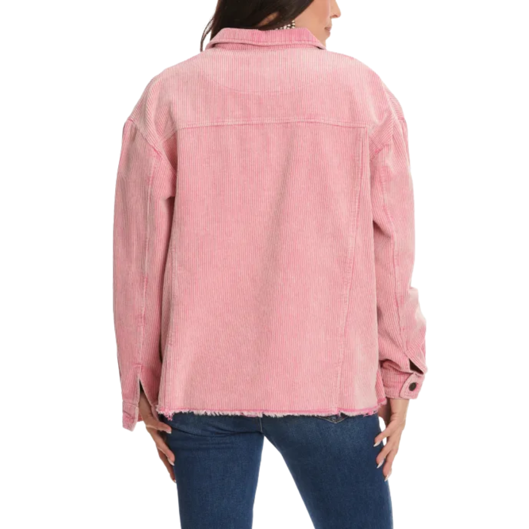 Southern Grace Women's Corduroy Shirt Pink Jacket