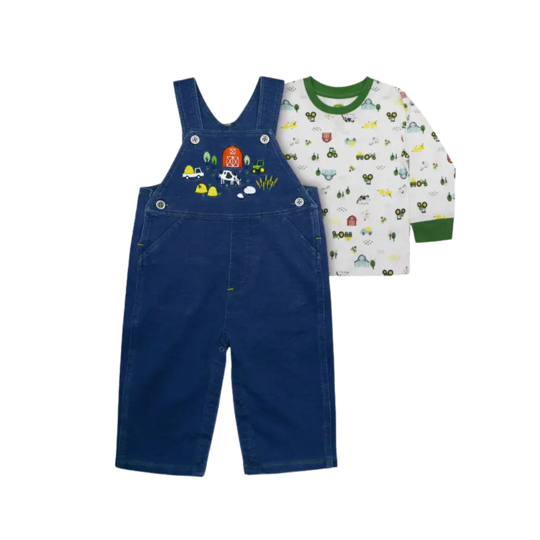 John Deere Infant Boy's Tractor Overall Multicolor Set