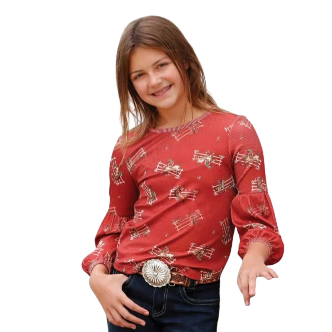 Cruel Youth Girl's All Over Print Red Shirt