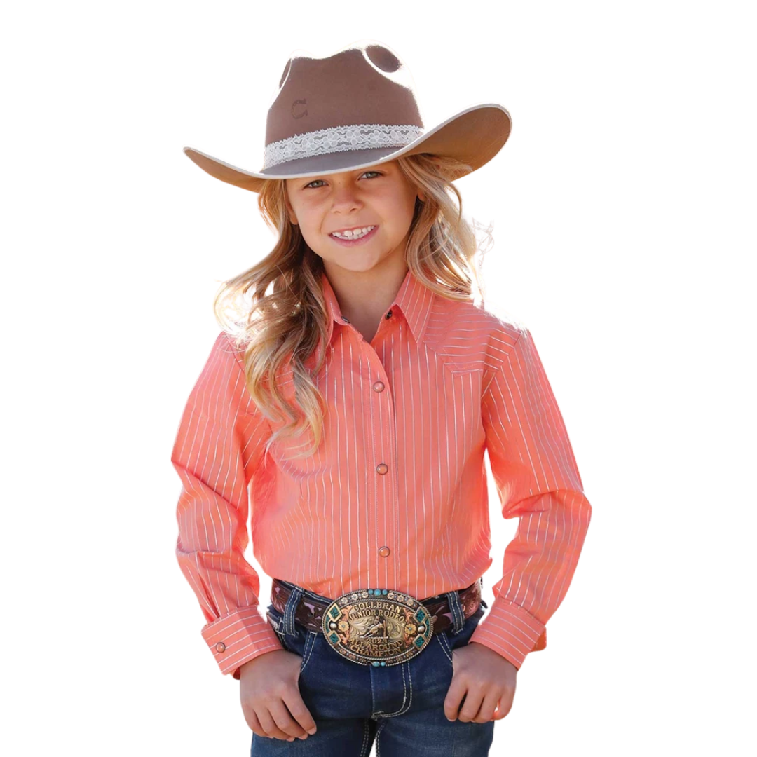 Cruel Youth Girl's Western Striped Coral Shirt
