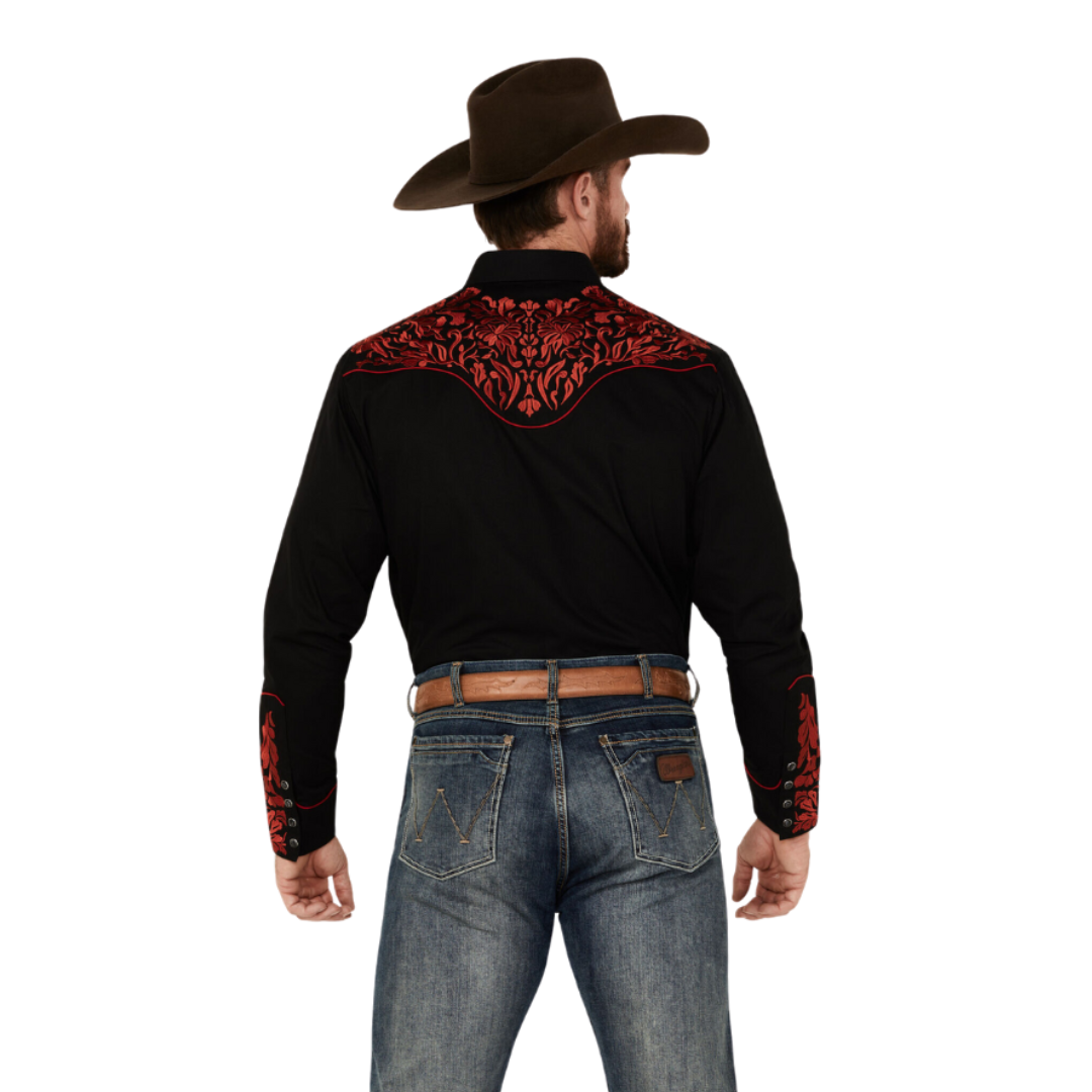 Avalon Men's Rodeo Western Snap Black Shirt