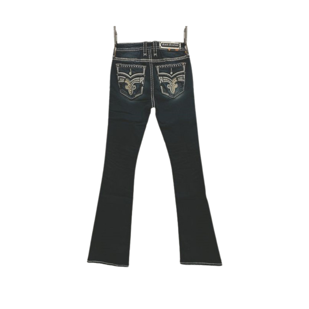 Rock Revival Women's B200 Dark Wash Boot Cut Blue Jeans
