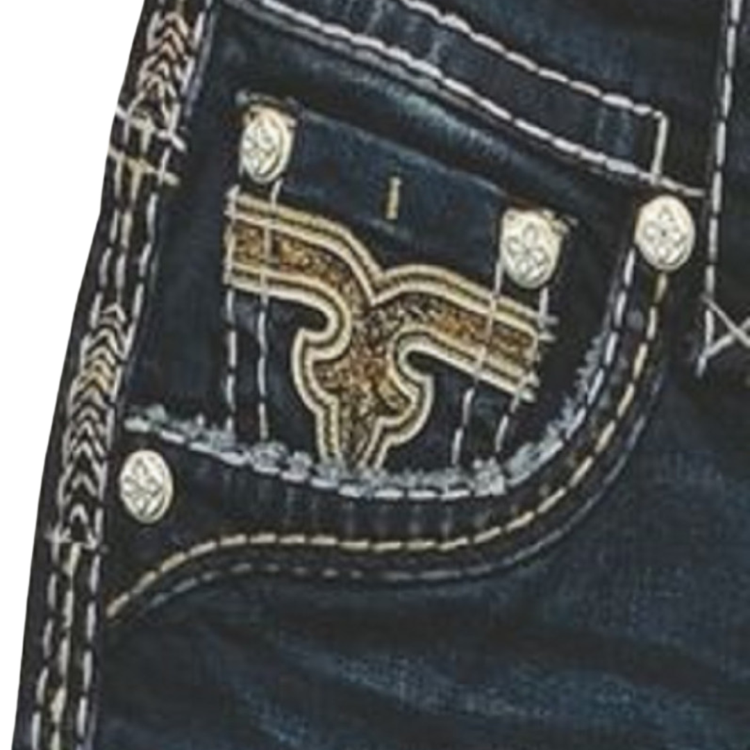 Rock Revival Men's Samuel J204 Dark Straight Blue Jeans