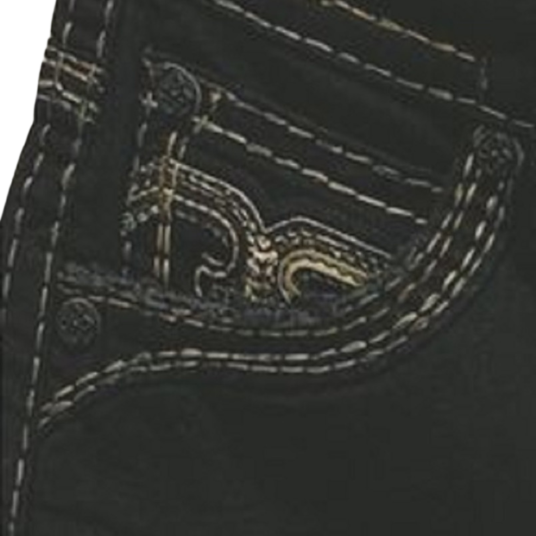 Rock Revival Men's Harlan J200 Straight Dark Black Jeans