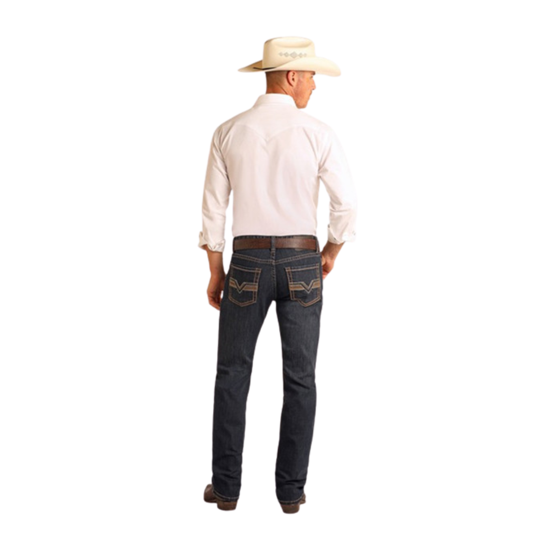Rock & Roll Men's Fit Revolver Dark Blue Jeans