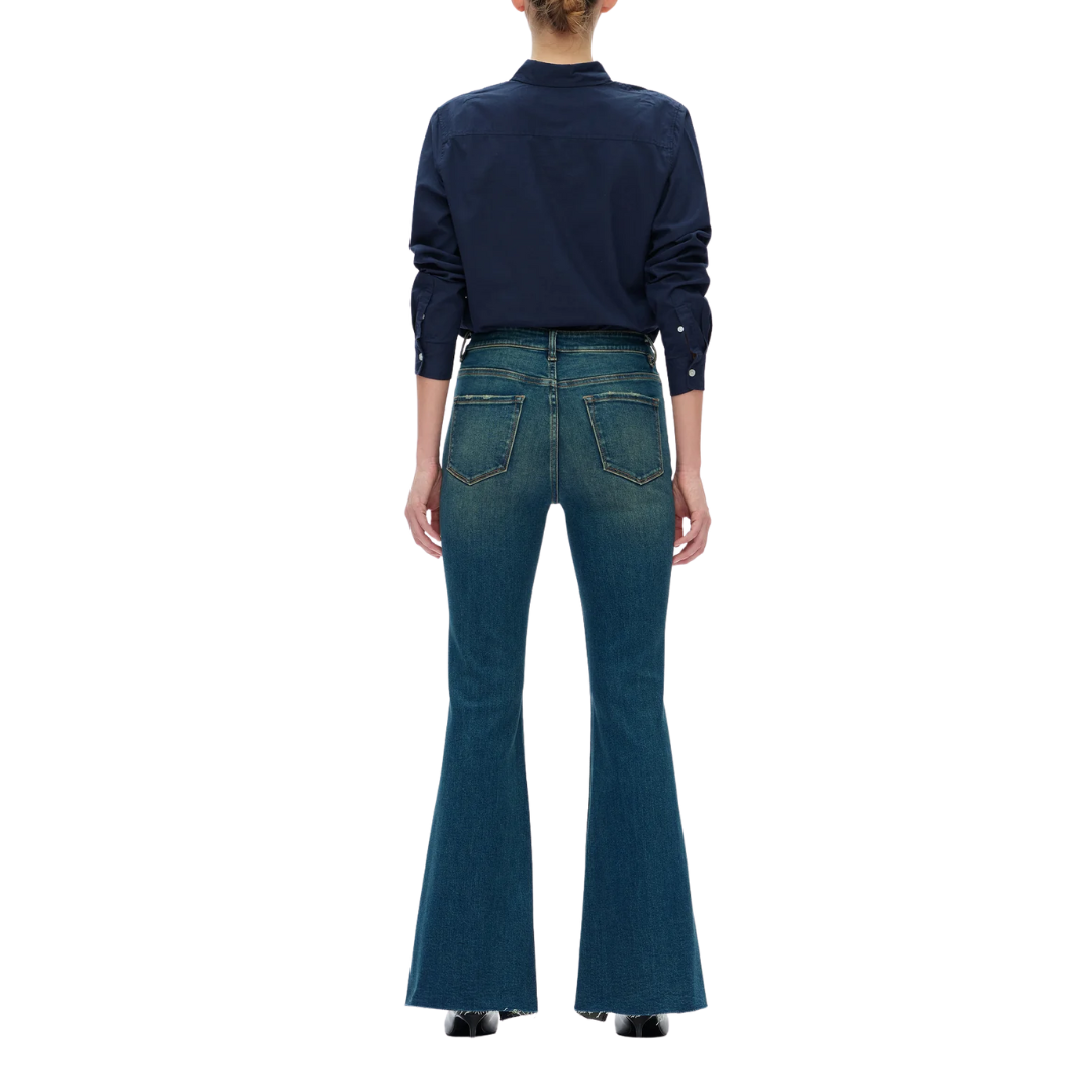 Bayeas Women's High Rise Flare Vintage Blue Jeans