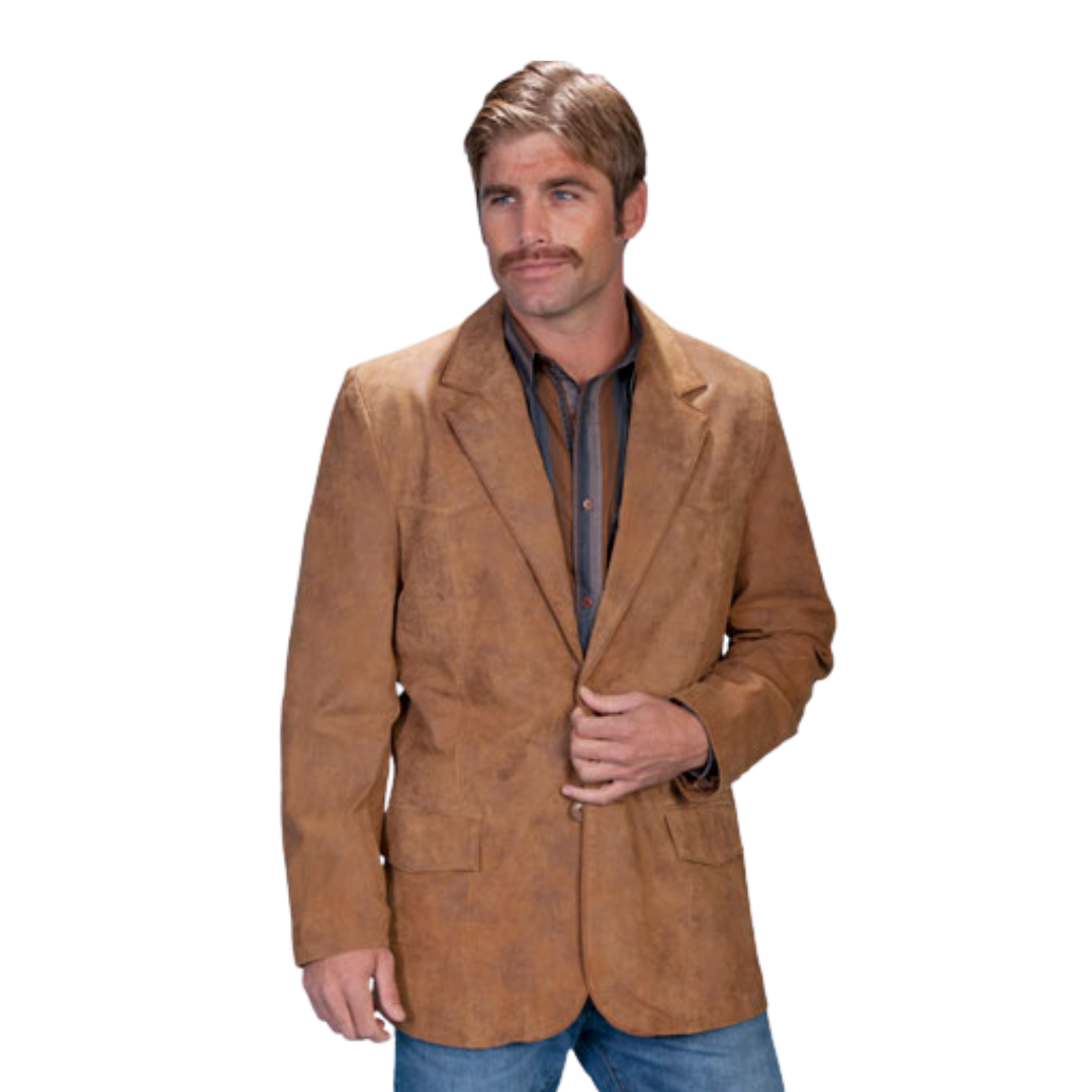 Scully Men's Leather Western Maple Brown Blazer - Big & Tall