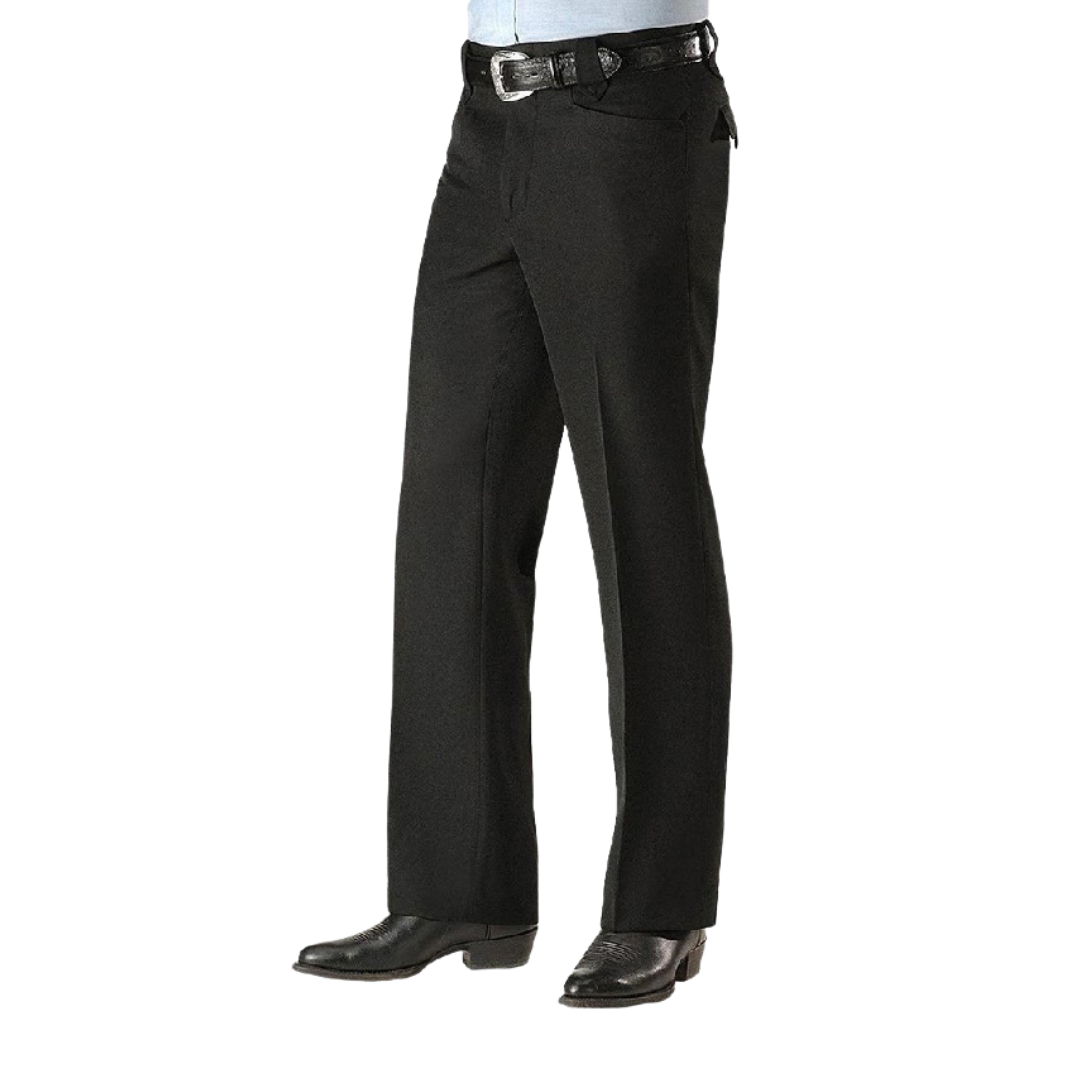 Sidran Men's Solid Polyester Dress Ranch Black Pants