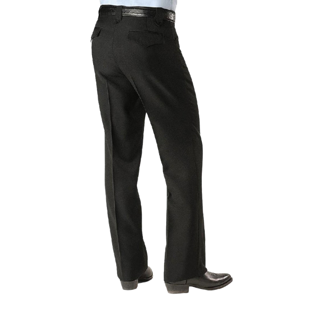 Sidran Men's Solid Polyester Dress Ranch Black Pants