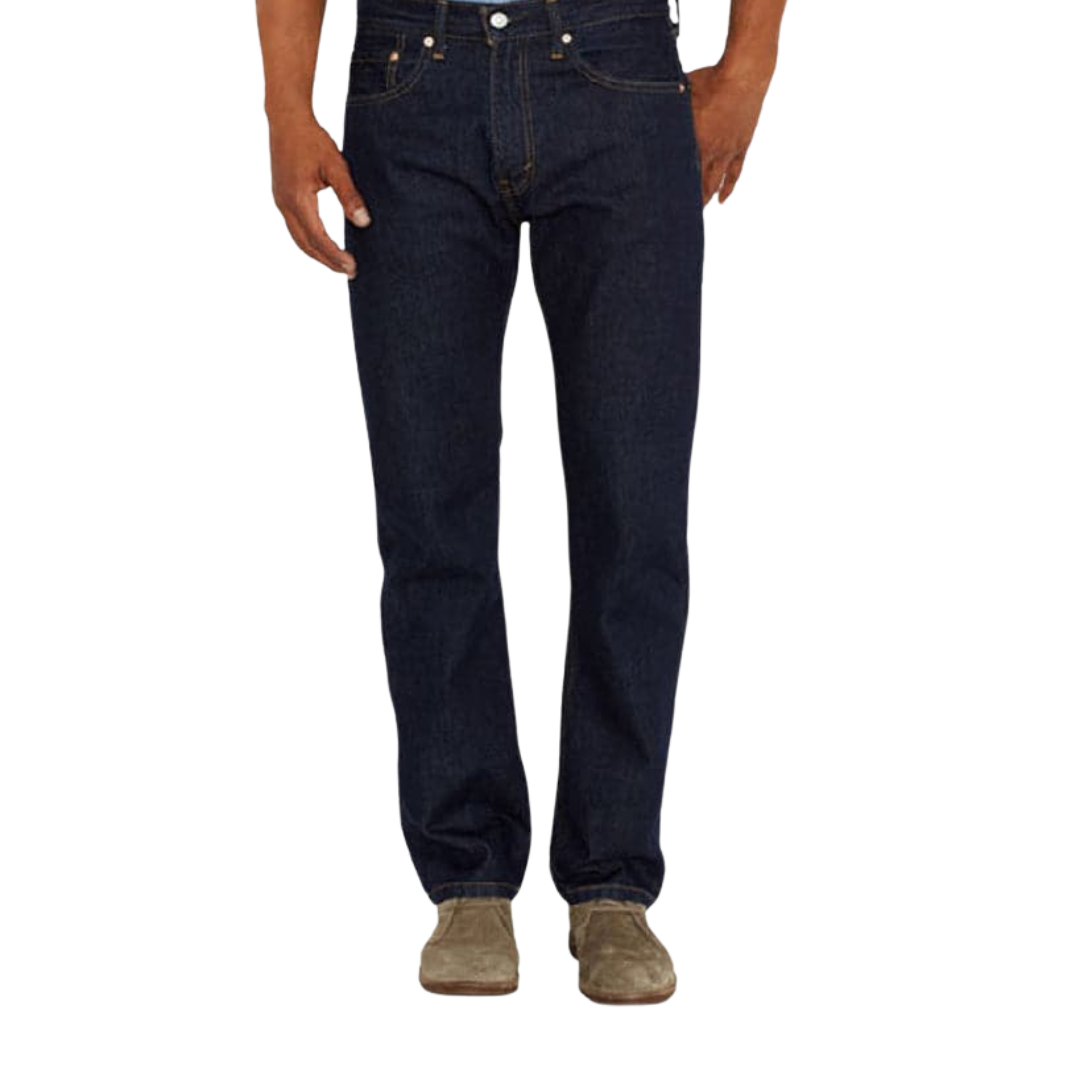 Levi Strauss Men's 505 Regular Mid Rise Fit Straight Blue Jeans