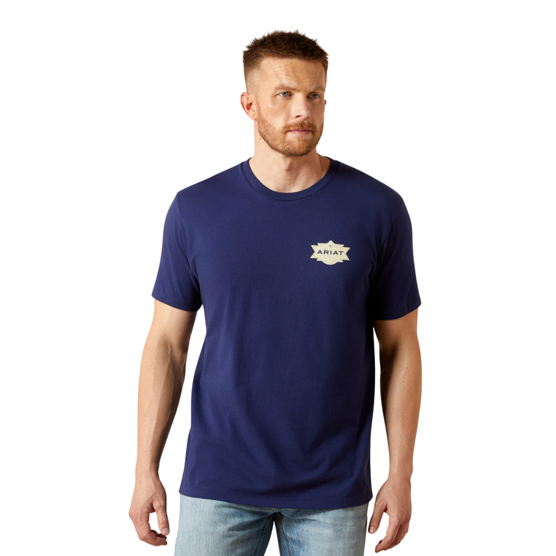 Ariat Men's Mesa Motif Lockup Blue Tee Shirt