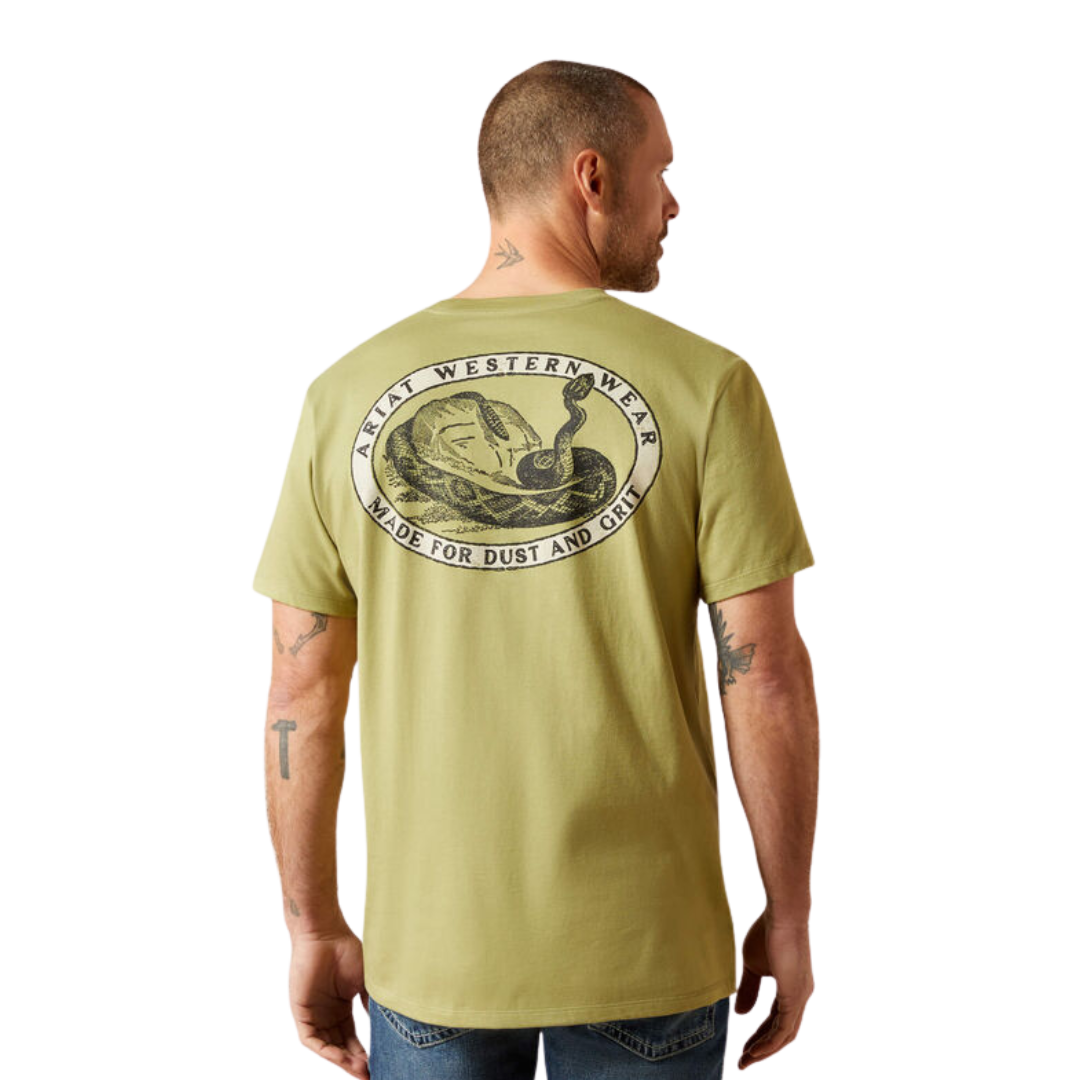 Ariat Men's Rattler Warning Tent Green Tee Shirt