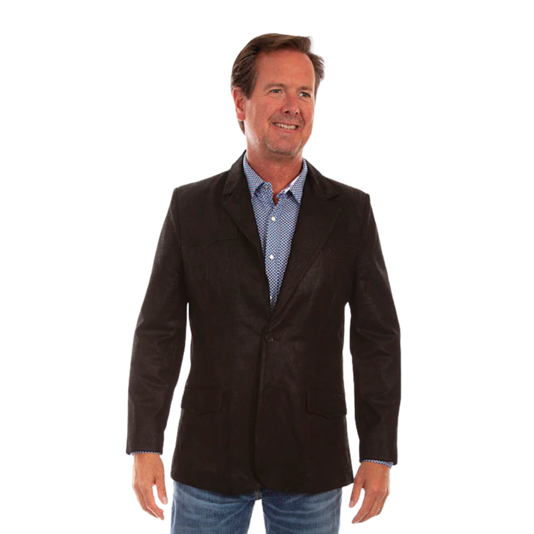 Scully Leathers Men's Solid Black Blazer - Big & Tall
