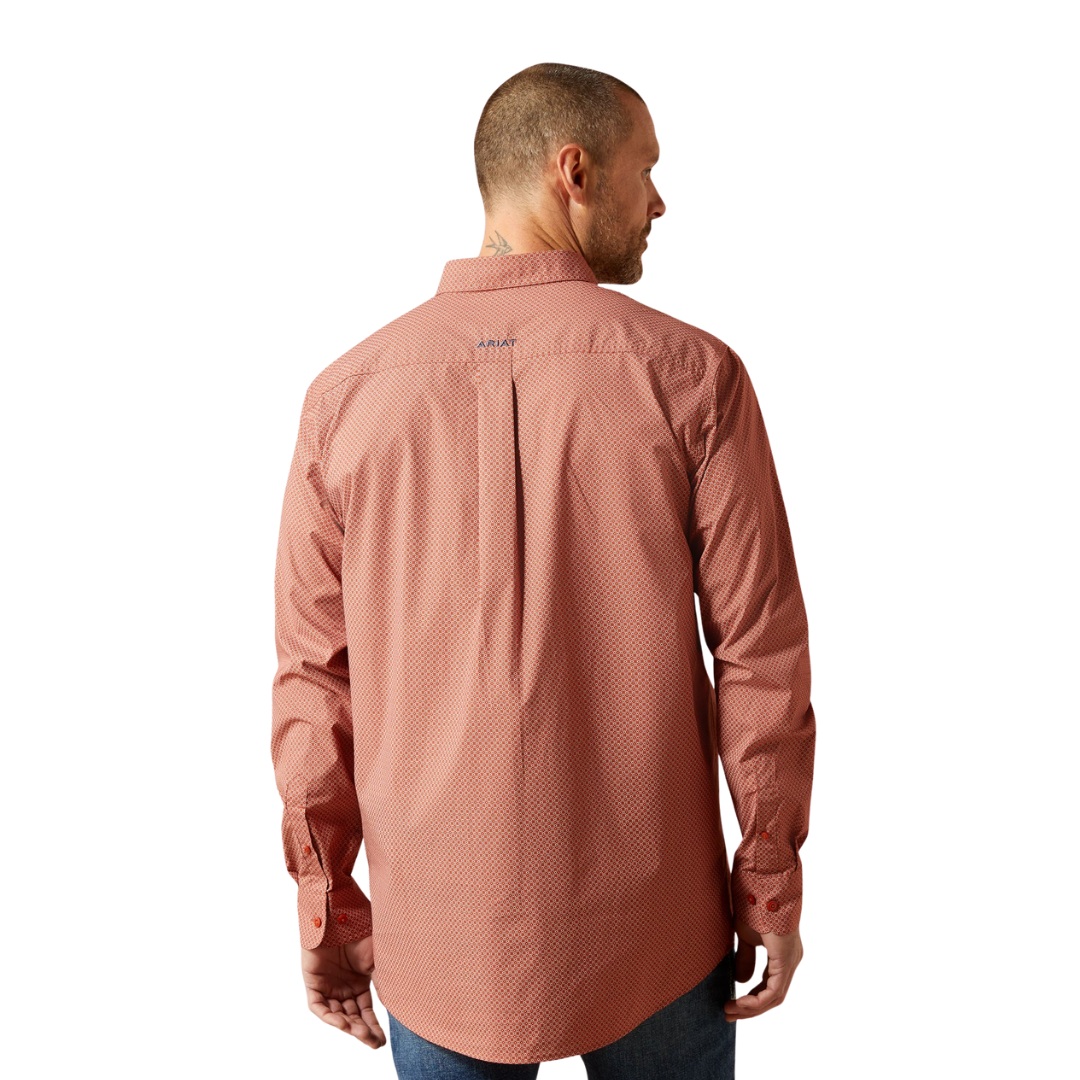 Ariat Men's Warren Fitted Casual Orange Shirt