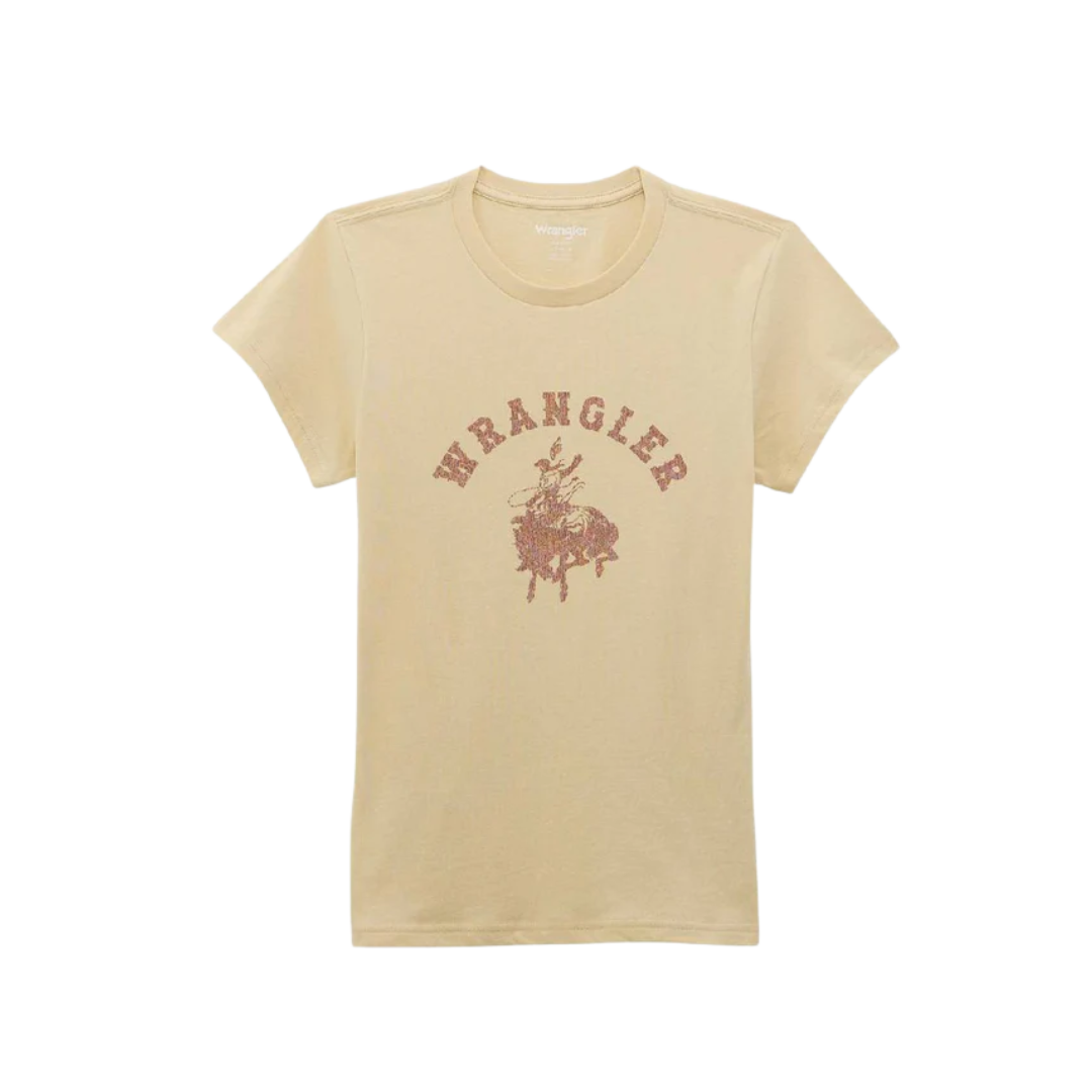 Wrangler Women's Shrunken Graphic Biscotti Tee Shirt