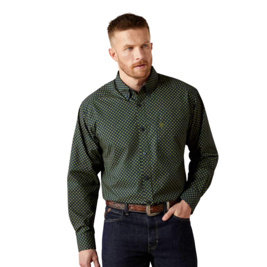 Ariat Men's Waylon Print Green Shirt