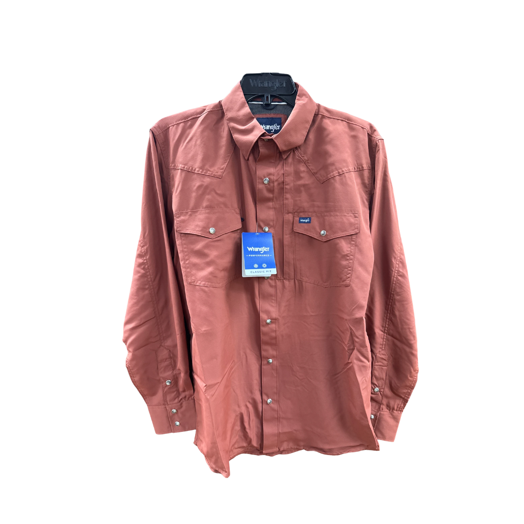 Wrangler Men’s Performance Snap Rust Shirt