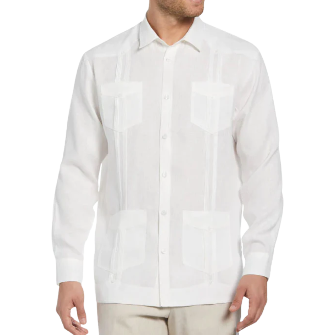 D’Accord Men's Cuban White Guayabera