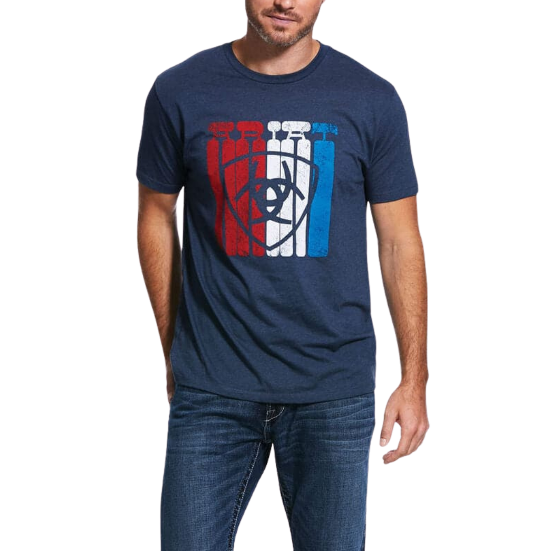 Ariat Men's Heather Standing Tall Graphic Navy Shirt