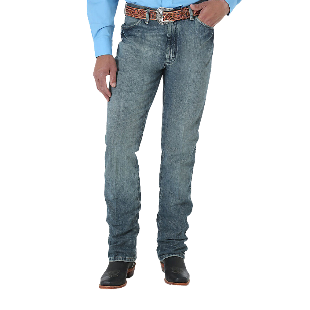 Wrangler Men's Silver Slim Fit Blue Jeans