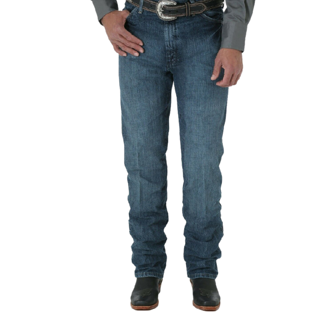 Wrangler Men's Cowboy Cut Silver Edition Slim Blue Jeans