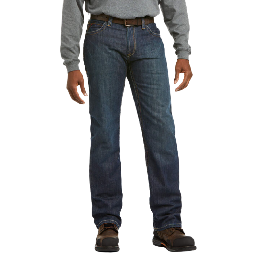 Ariat Men's Flame Low Rise Relaxed Boot Cut Blue Jeans