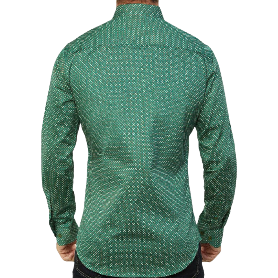 Platini Men's Mint Monogram Green Shirt