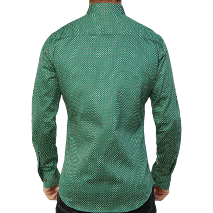 Platini Men's Mint Monogram Green Shirt