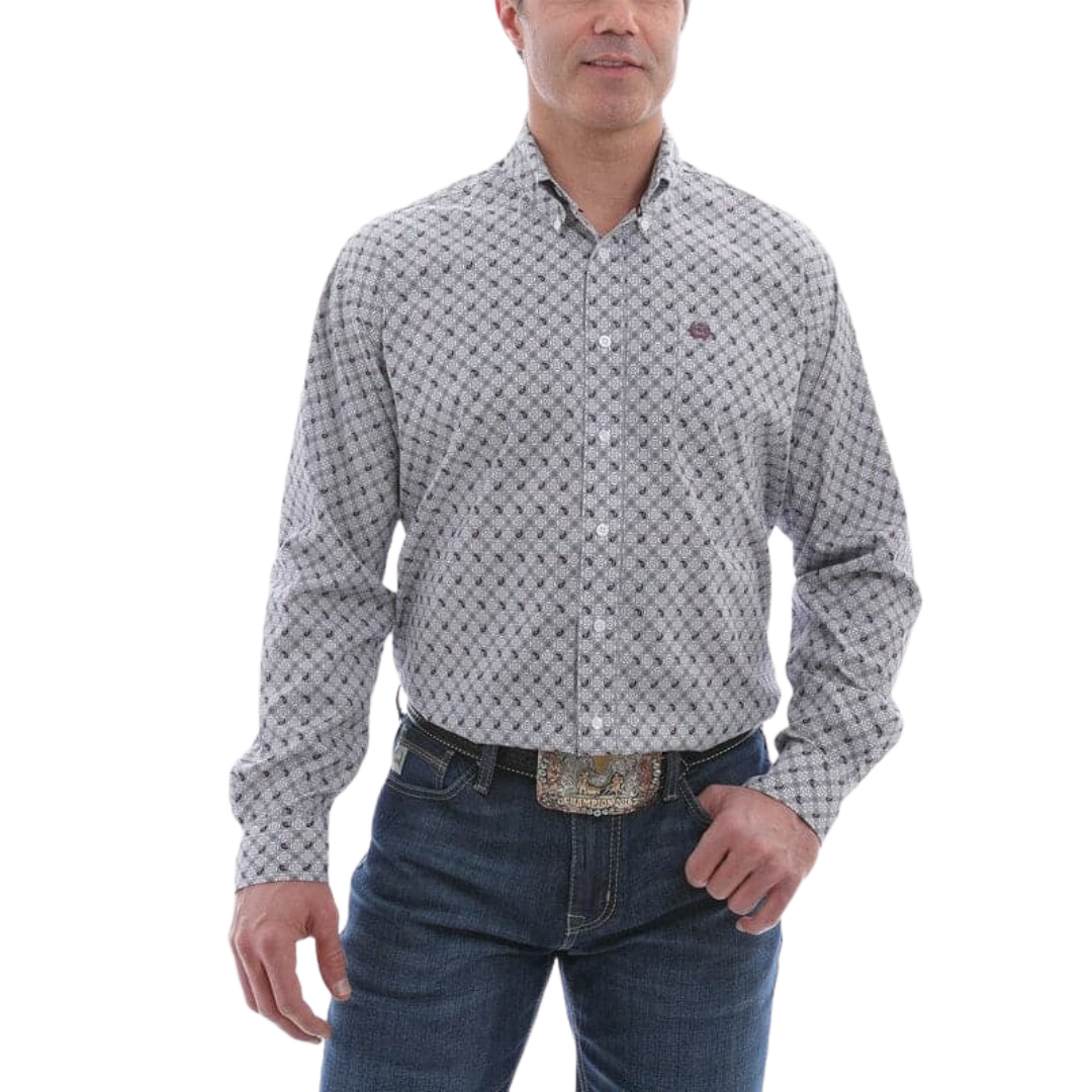 Cinch Men's Paisley Square Print Multicolor Shirt