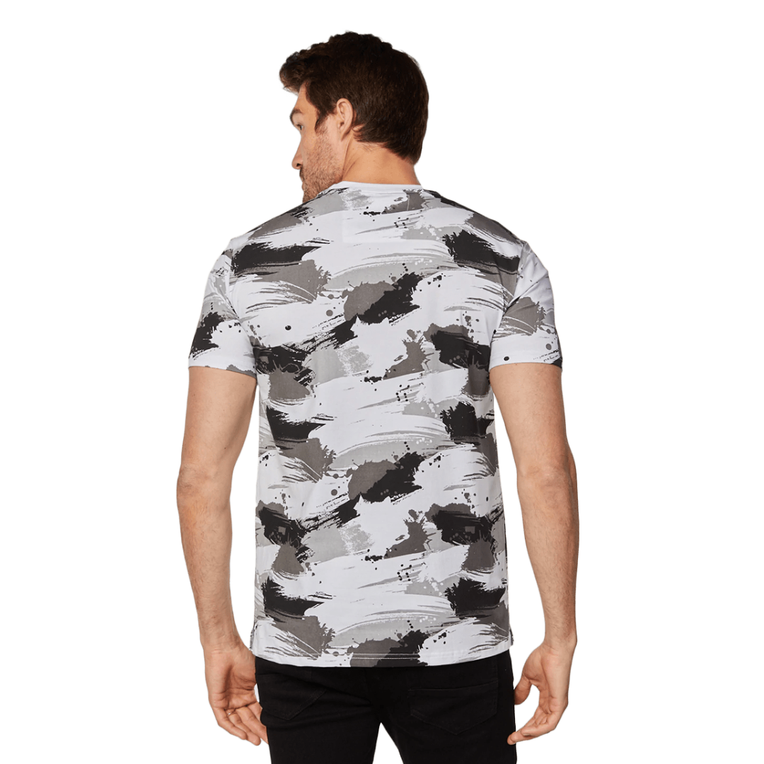 Platini Men's Stonework Round Neck Slim Cut Multicolor Tee shirt