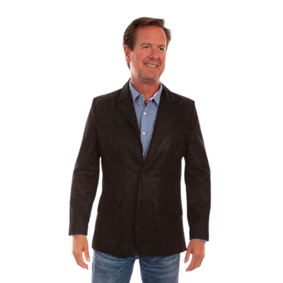 Scully Leathers Men's Leather Blazer Black Suit