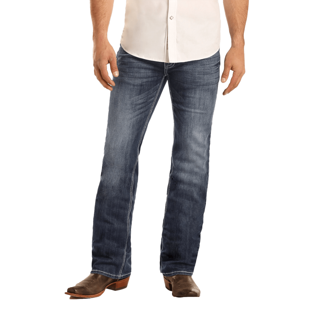 Panhandle Slim Men's Regular Fit Stretch Straight Blue Jeans