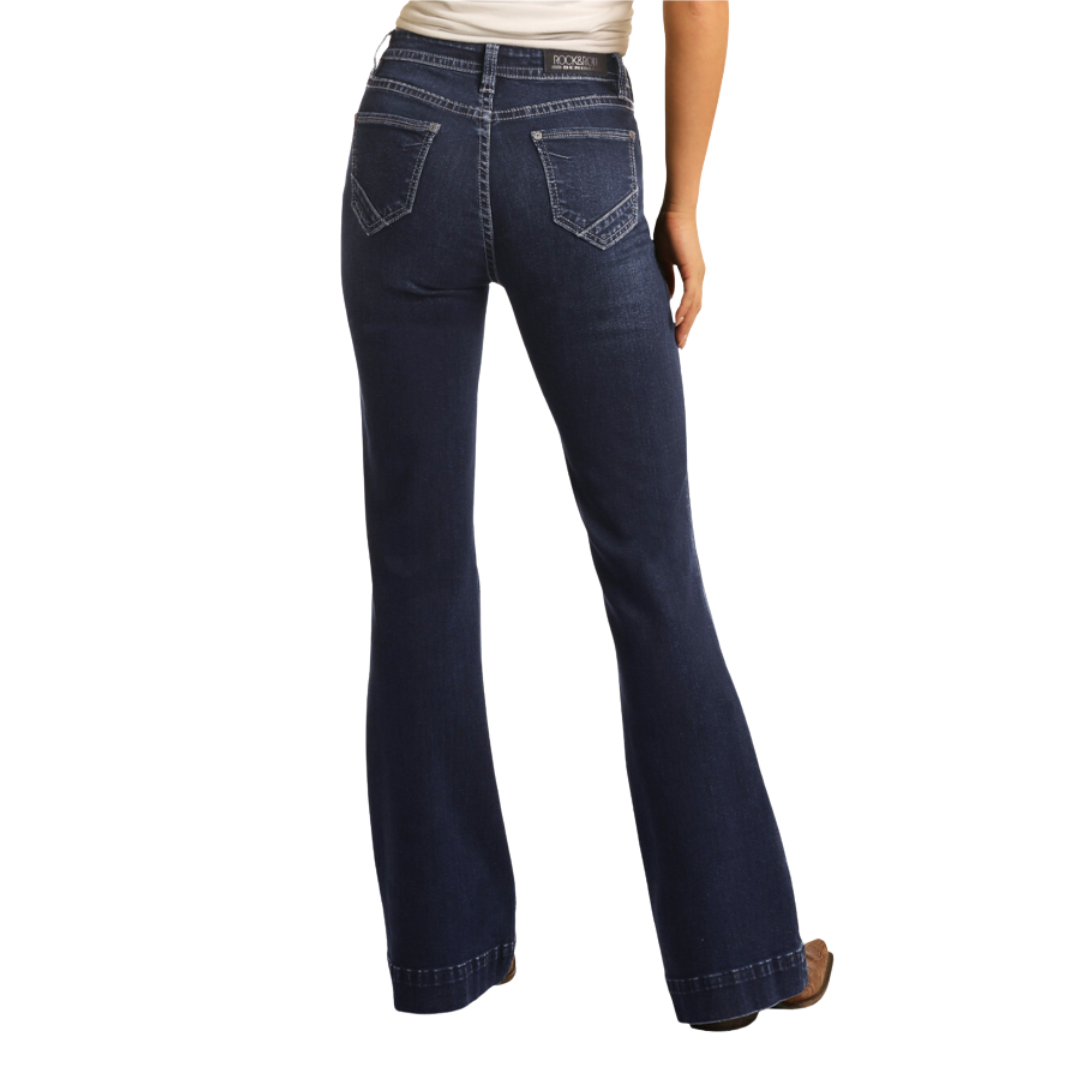 Panhandle Slim Women's High Rise Extra Stretch Button Blue Jeans